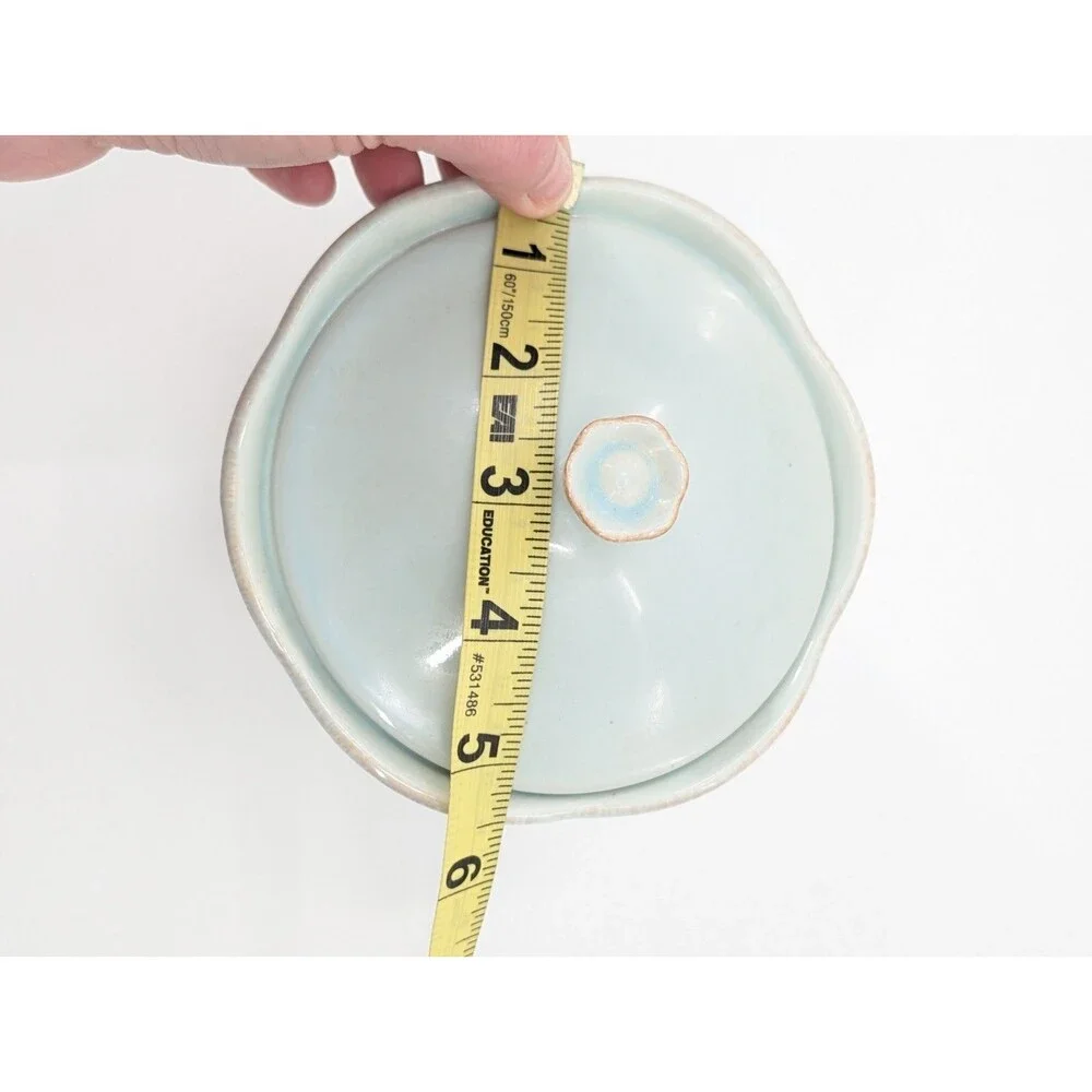 Lenox Pale Blue Ceramic Covered Sugar Bowl
